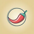 A sleek and simple red chili logo design