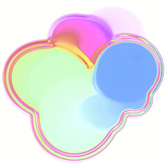 Poster - Digital illustration with an abstract organic shape in neon color. 3d rendering