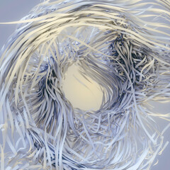 Aufkleber - Digital abstract illustration with a swirl of paper ribbons. 3d rendering
