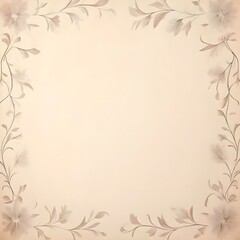 Wall Mural -  soft pastel color beige background parchment with a thin barely noticeable floral ornament wallpaper, Ai Generated