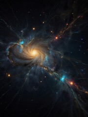 Wall Mural - illustration of cosmic web in the space