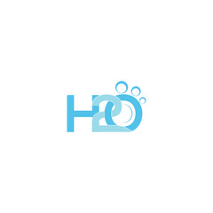 H2O logo design, H2o Letter Water Drop Logo Design With Water Wave Symbol Vector Illustration.