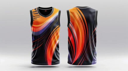 T shirt design mockup for football shirts, football kits. Basketball tank tops running tank top Fabric pattern for sportswear front and back