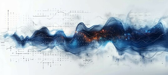 Abstract wave data background. Generative AI technology.