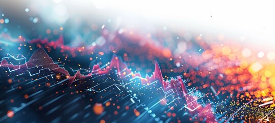 Poster - Graph statistic data. Finance business economy market digital visualization. Generative AI technology.