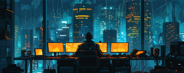 Cyberpunk. vector simple illustration