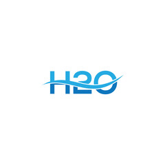 H2O logo design, H2o Letter Water Drop Logo Design With Water Wave Symbol Vector Illustration.