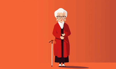 Wall Mural - old lady vector flat minimalistic isolated illustration