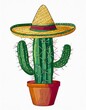 Kaktus mit Sombrero