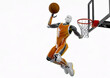 スポーツの概念で人工知能を搭載した人型ロボットのバスケットボール選手