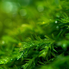Wall Mural - macro photography of fresh greenery on a blurry background