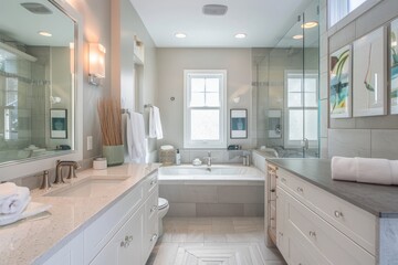 Wall Mural - bathroom maximizing space with smart storage