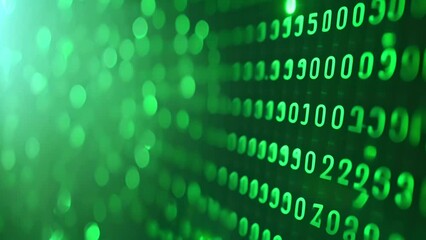 Abstract digital background, Futuristic technology concept, Black screen with program performs functions, binary code