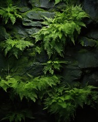 Canvas Print - Lush Fern Foliage in Shaded Forest