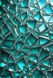 shattered glass patterns rendered in serene turquoise tones, capturing mesmerizing beauty