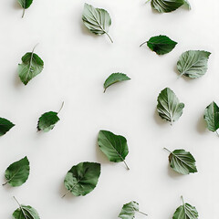 Wall Mural - minimalistic concept of tree leaves on white surface