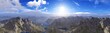 Mountain landscape, mountain lakes, mountain panorama, 3D rendering