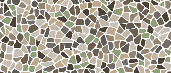 mosaic pebble stone ground pattern with rock texture. pebble, gravel and cobblestone floor or wall t