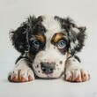 Hush puppy close face and paws picture
