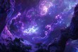 Enigmatic Cosmic Nebula and Alien Landscape
