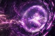 Technological Nexus with Purple Energy Patterns
