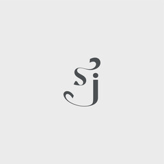 beauty monogram initial logo simple and minimalism SJ Classy black fashion letter