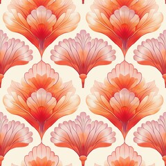 Wall Mural - Peach Fruit Inspired Seamless Tile Pattern