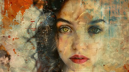 Canvas Print - Grunge portrait of a woman