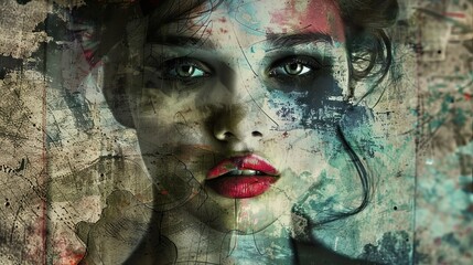 Canvas Print - Grunge portrait of a woman