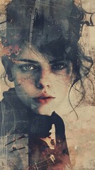 Canvas Print - Grunge portrait of a woman