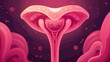 Uterus vector illustration in flat design, phases of the menstrual cycle, informative and stylish , close-up, flat design, vector art, 2D