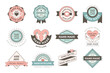 Handmade badges. Emblems or logos for made with love crafting design projects recent vector hand made templates with place for text