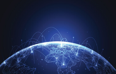 Wall Mural - global network connection. world map point and line composition concept of global business. vector i