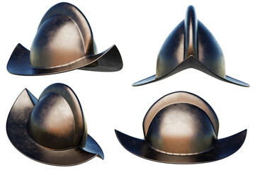 Morion helmet on transparent background. 3D Render