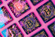 Purple Bitcoin Circuitry Conceptualizing the Digital Currency Network
