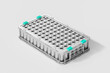 © ImageFlow - An EV battery module with cylindrical cells, depicted in a realistic style on a white background, representing energy storage technology. 3D Rendering