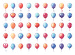 Cartoon Festive Balloons. Flat Isolated Vector Symbols. Hand-Drawn Design Elements of Various Festive air Balloon set