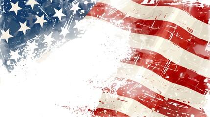 Artistic American flag design with a grunge, distressed texture overlay, perfect for patriotic-themed graphics.