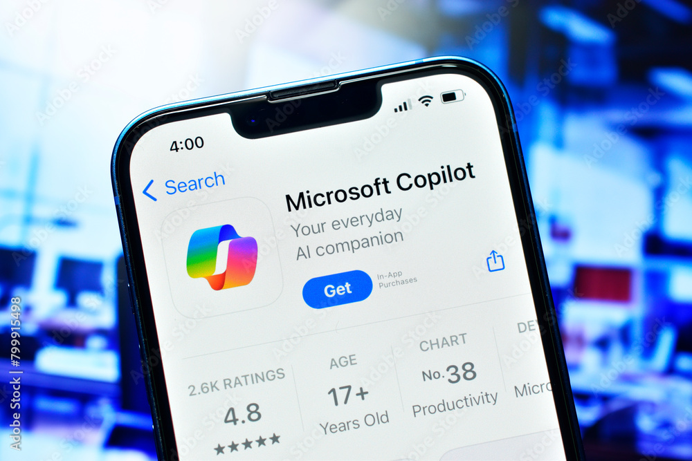 Microsoft copilot application on smartphone used to chat with ai Stock ...