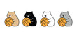 Bear polar icon basketball ball sport vector teddy sitting pet cartoon character logo symbol illustration isolated clip art design