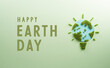 World environment day, earth day, save earth and eco concept. Concept of handmade globe on pastel background.