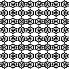 Wall Mural - Seamless pattern with decorative elements. Black and white background.