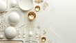 © Natalia - Elegant cream and gold design featuring ornate patterns, dishes, and decorative elements on a light background.