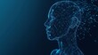© wanna - 3D wireframe rendering of an AI human figure in the holographic style
