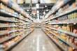 © Anastasiia - A Spacious Grocery Store with Fully Stocked Shelves in a Blurry Interior. Concept Supermarket Photography, Fresh Produce, Abundance of Goods, Interior Store Display, Grocery Shopping