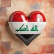 heart painted with Iraq flag ,generated by AI