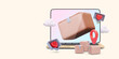 Concept banner of parcel transportation in realistic style. Vector illustration