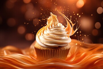 Wall Mural - Delicious Cupcake with Creamy Frosting