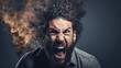 © Balaraw - Angry man with curly hair shouting