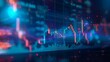 © fledermausstudio - close up inancial chart with uptrend line candlestick graph in stock market